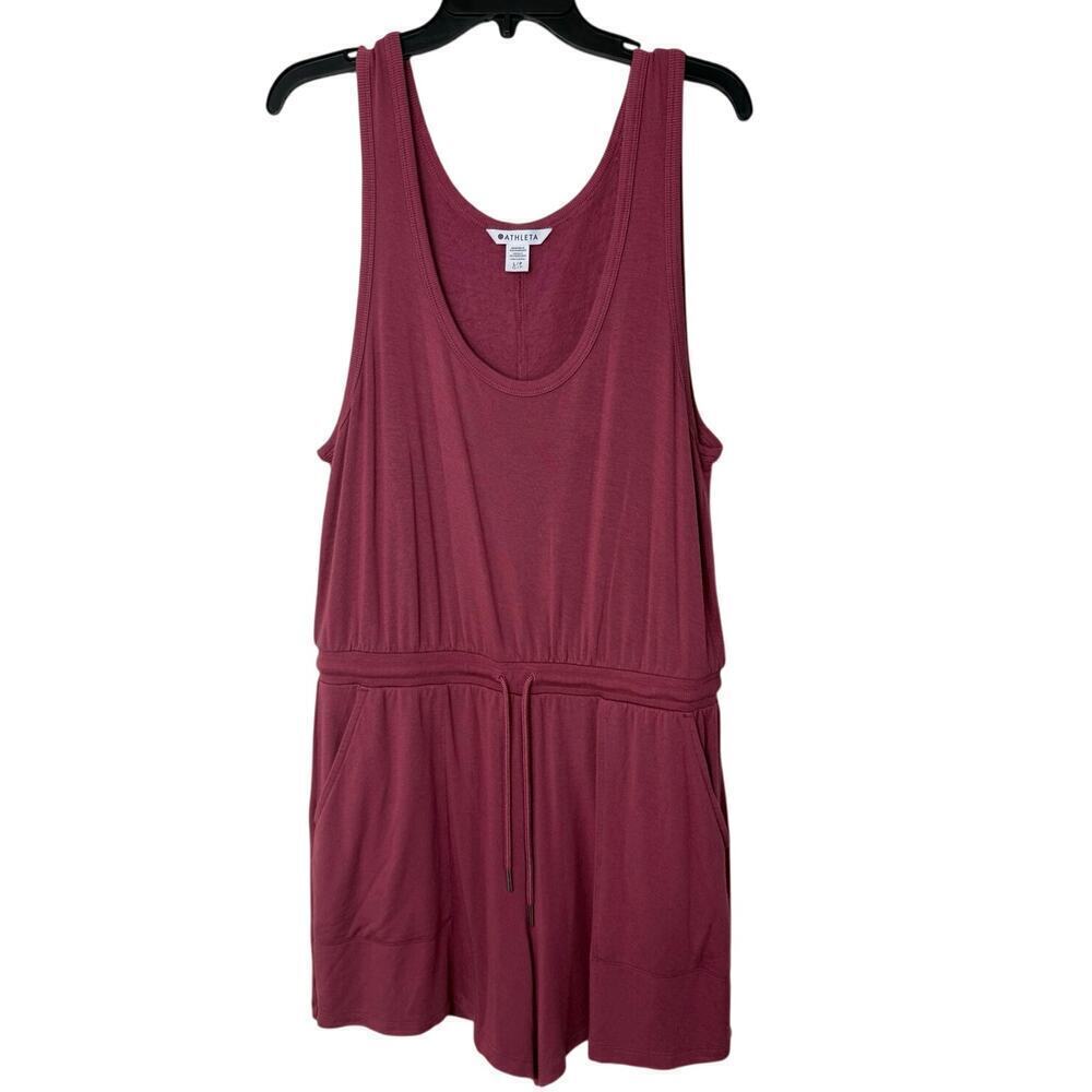 ATHLETA Balance Sleeveless Romper - Berry Rose - L - Picture 2 of 11